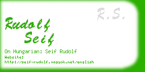 rudolf seif business card
